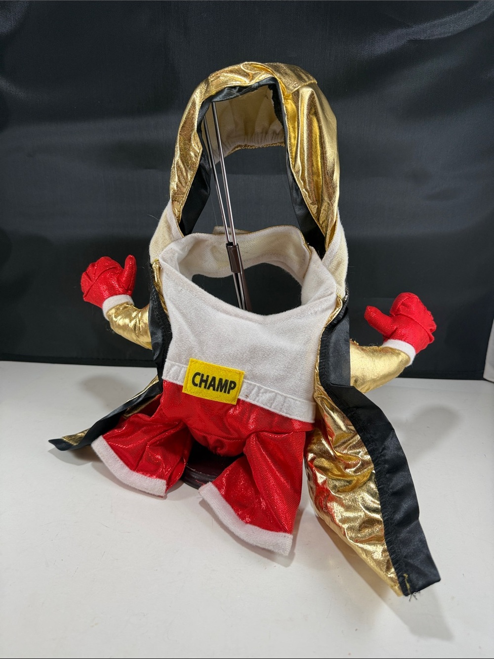Pet Dog Cat Champ Boxing suit Gold and Red Boxer Costume with Hood